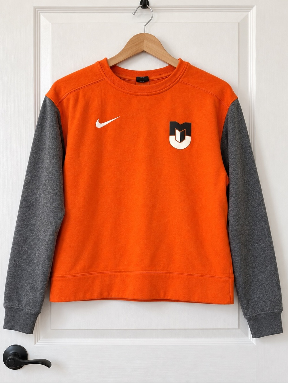 Nike Womens S Millersville University MU Raglan Tee Orange Gray College